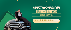 新手无脑空手套白狼复制培训赚钱，一天轻松4万8千块？ 老秦