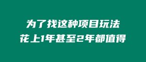 为了找这种项目玩法、花上1年甚至2年都值得! 老秦
