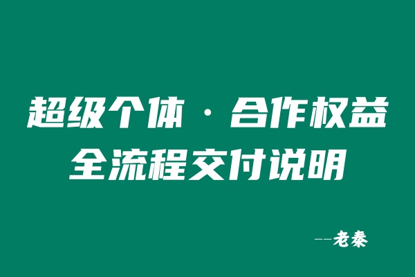 虚拟AI云仓储·超级个体·合作权益 & 全流程交付说明 老秦